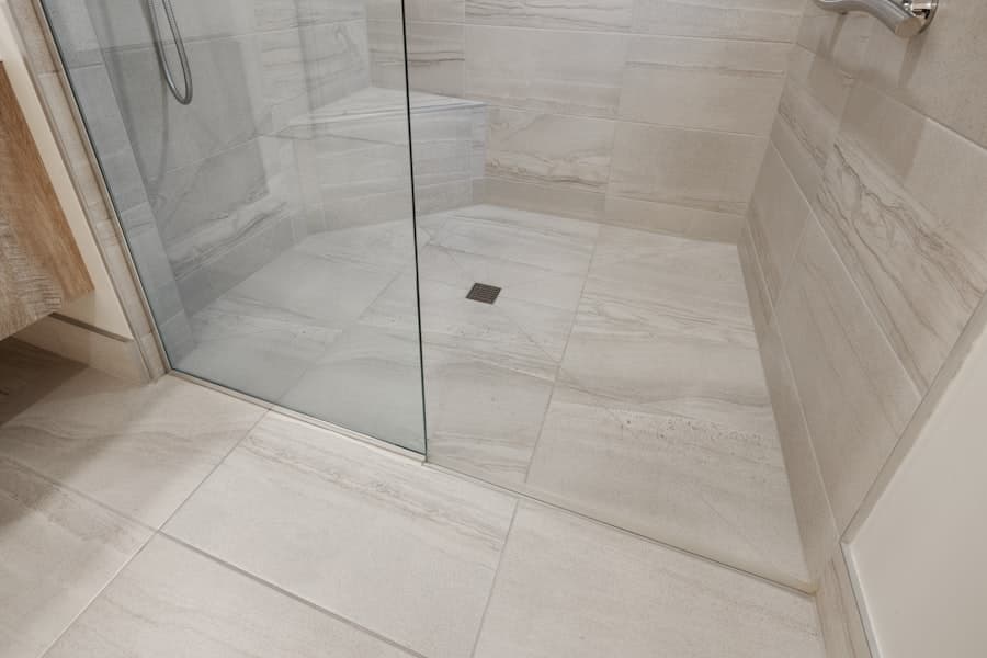 Freshly fitted vinyl tile floor in a bright room